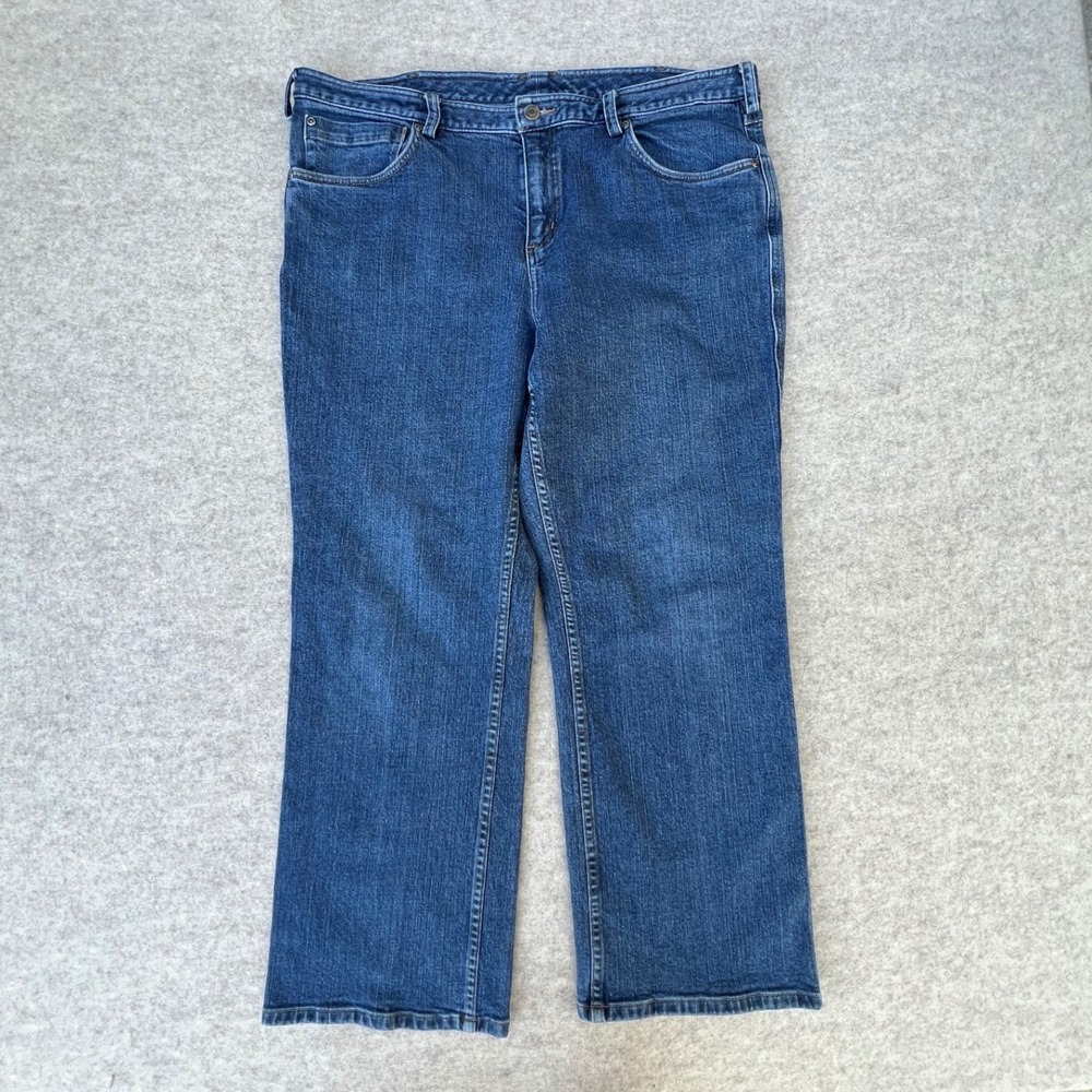 Duluth Trading Co Straight Leg Jeans Womens 18x29 Blue Stretch 46103